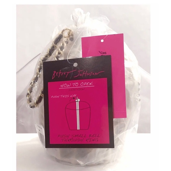 NWT Betsey Johnson 💋KITSCH BIRD IS THE WORD CAGE DANCER Drawstring Wristlet Bag - Picture 3 of 11